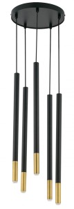 Lampa Wisząca Sopel Due 5 Czarny_Złoty Lampa Wisząca Sigma 33237