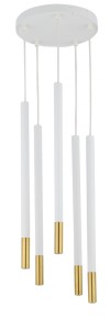Lampa Wisząca Sopel Due 5 Biały_Złoty Lampa Wisząca Sigma 33238