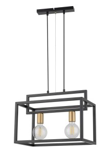 Lampa Wisząca Vigo 2 Czarny Złoty Lampa Wisząca Sigma 32439