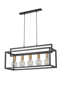 Lampa Wisząca Vigo 5 Czarny Złoty Lampa Wisząca Sigma 32443