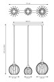 Lampa wisząca Emibig NANDO 3 BL GOLD 1368/3