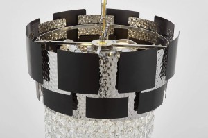 KLASYCZNY ŻYRANDOL KRYSZTAŁOWY CZARNO-CHROMOWANY MOLINA D40