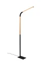 Lampa podłogowa Norris czarny, drewno jasne i ciemne LED zintegrowany 445210132 - Trio