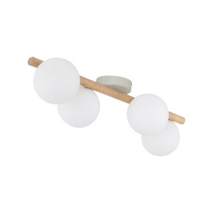 Kinkiet Estera Wood Biały, Sosna 4x G9 - TK Lighting