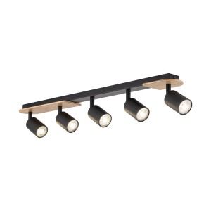 Kinkiet Cover Wood Czarny 5x GU10 - TK Lighting