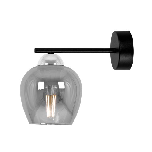 Zdjęcia - Żyrandol / lampa Kaja Kinkiet NIRA K-5613 Czarny, chrom 1 źr., E27, 15W LED