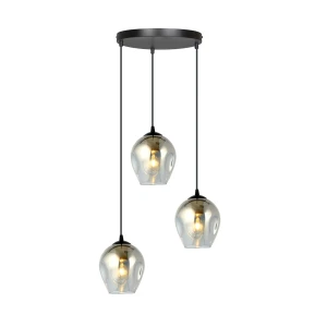 Lampa wisząca Istar czarny / klosz grafitowy 3x E27 - Emibig