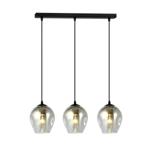Lampa wisząca Istar czarny / klosz grafitowy 3x E27 - Emibig
