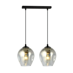 Lampa wisząca Istar czarny / klosz grafitowy 2x E27 - Emibig