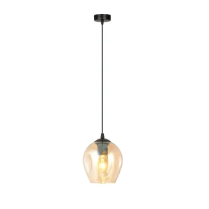 Lampa wisząca Istar czarny / klosz miodowy 1x E27 - Emibig