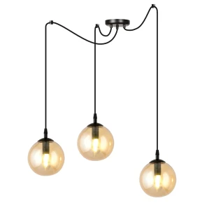Lampa wisząca Gigi czarny / klosz miodowy 3x E14 - Emibig