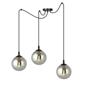 Lampa wisząca Gigi czarny / klosz grafitowy 3x E14 - Emibig