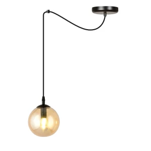 Lampa wisząca Gigi czarny / klosz miodowy 1x E14 - Emibig