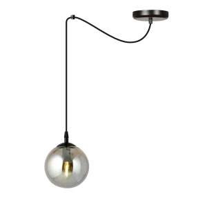 Lampa wisząca Gigi czarny / klosz grafitowy 1x E14 - Emibig