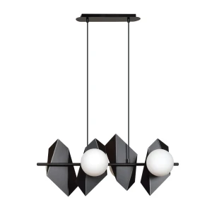 Lampa wisząca Drifton czarny / klosz biały 4x E14 - Emibig