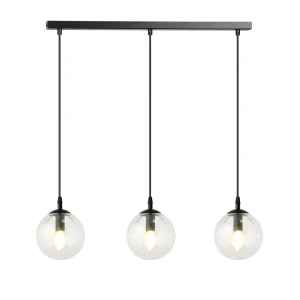 Lampa wisząca Cosmo czarny / klosz transparentny 3x E14 - Emibig