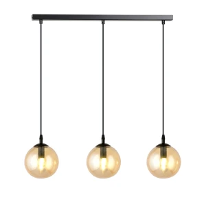 Lampa wisząca Cosmo czarny / klosz miodowy 3x E14 - Emibig