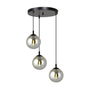 Lampa wisząca Cosmo czarny / klosz grafitowy 3x E14 - Emibig