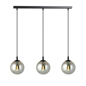 Lampa wisząca Cosmo czarny / klosz grafitowy 3x E14 - Emibig