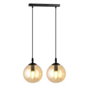 Lampa wisząca Cosmo czarny / klosz miodowy 2x E14 - Emibig