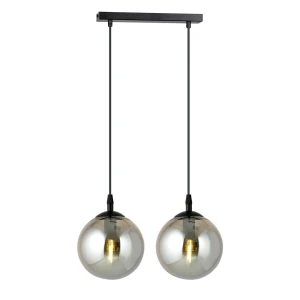Lampa wisząca Cosmo czarny / klosz grafitowy 2x E14 - Emibig