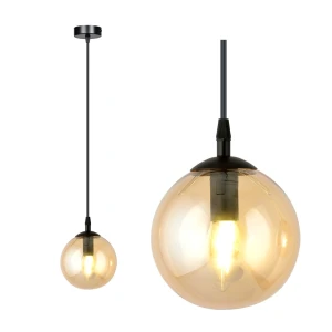 Lampa wisząca Cosmo czarny / klosz miodowy 1x E14 - Emibig