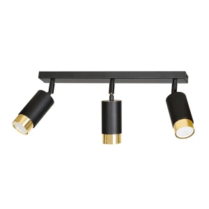 Lampa sufitowa Hiro czarny/złoty 3x GU10 - Emibig
