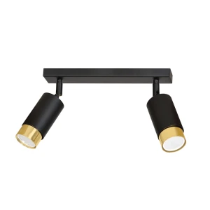 Lampa sufitowa Hiro czarny/złoty 2x GU10 - Emibig