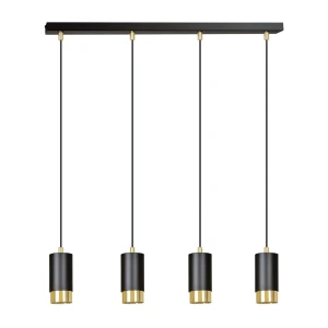 Lampa wisząca Fumiko czarny/złoty 4x GU10 - Emibig