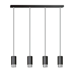 Lampa wisząca Fumiko czarny/chrom 4x GU10 - Emibig