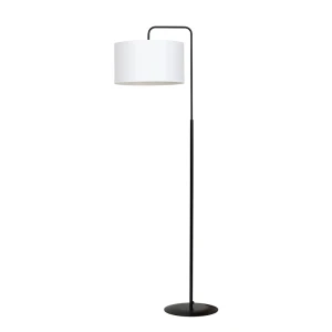 Lampa podłogowa Trapo czarny / klosz biały 1x E27 - Emibig