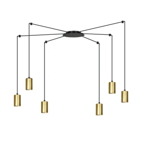Lampa wisząca Traker czarny/złoty 6x GU10 - Emibig