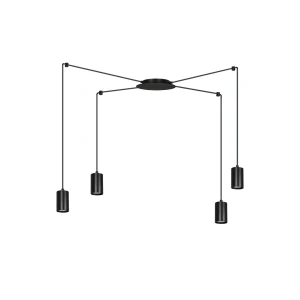 Lampa wisząca Traker czarny 4x GU10 - Emibig