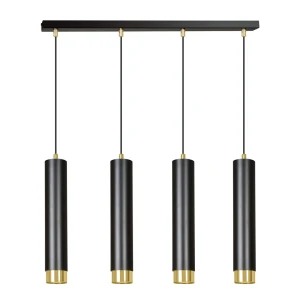 Lampa wisząca Kibo czarny/złoty 4x GU10 - Emibig
