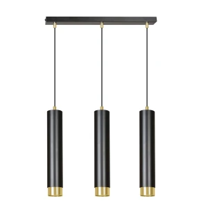 Lampa wisząca Kibo czarny/złoty 3x GU10 - Emibig