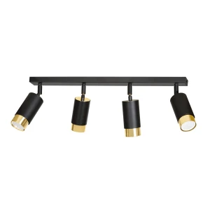 Lampa sufitowa Hiro czarny/złoty 4x GU10 - Emibig