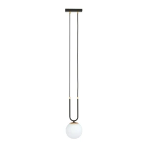 Lampa wisząca Glam czarny / klosz biały 1x E14 - Emibig