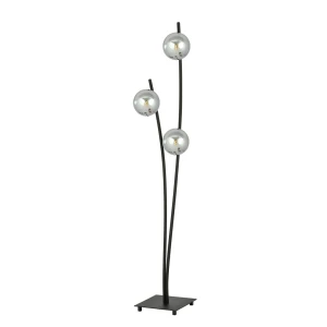 Lampa podłogowa Hunter czarny / klosz grafitowy 3x E14 - Emibig