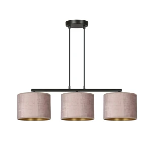 Lampa wisząca Hilde czarny / klosz różowy 3x E27 - Emibig