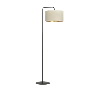 Lampa podłogowa Hilde czarny / klosz biały 1x E27 - Emibig