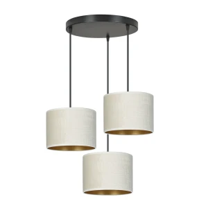 Lampa wisząca Hilde czarny / klosz biały 3x E27 - Emibig