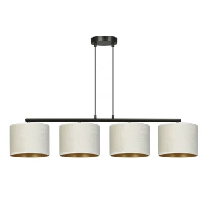 Lampa wisząca Hilde czarny / klosz biały 4x E27 - Emibig