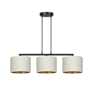 Lampa wisząca Hilde czarny / klosz biały 3x E27 - Emibig