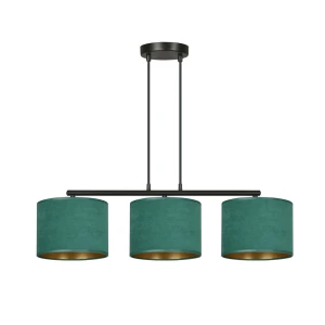 Lampa wisząca Hilde czarny / klosz zielony 3x E27 - Emibig