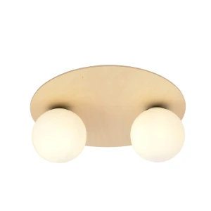 Lampa sufitowa Kenzo brązowy / klosz biały 2x E14 - Emibig