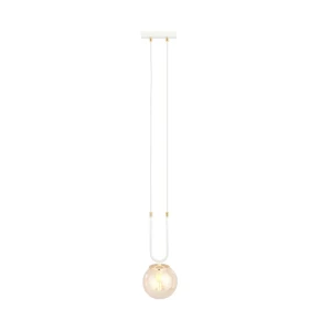 Lampa wisząca Glam biały / klosz miodowy 1x E14 - Emibig