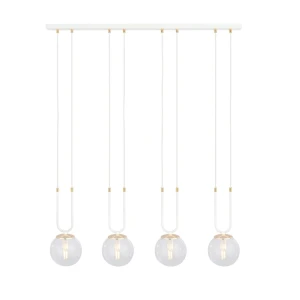 Lampa wisząca Glam biały / klosz transparentny 4x E14 - Emibig