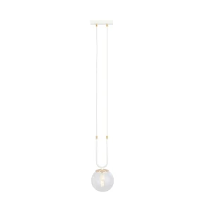 Lampa wisząca Glam biały / klosz transparentny 1x E14 - Emibig