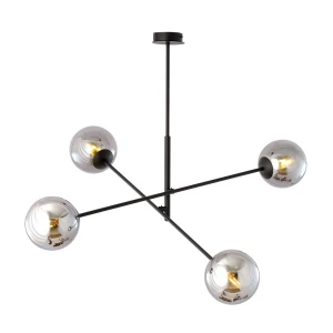 Lampa sufitowa Linear czarny / klosz grafitowy 4x E14 - Emibig