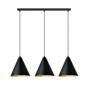 Lampa wisząca Rebel czarny,złoty 3x E27 - Emibig